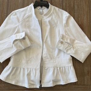 White House Black Market White Jean Jacket